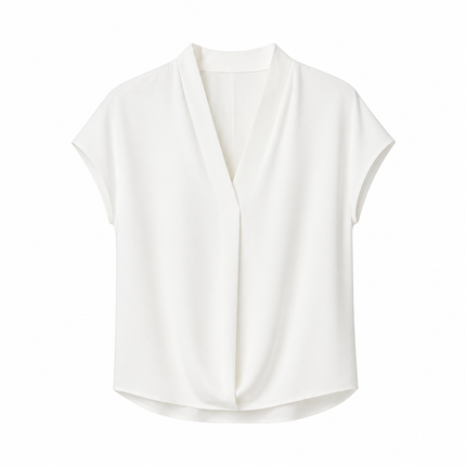 V-hals T-skjorte til Dame – Stretch & Minimalistisk Design