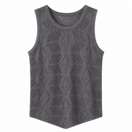 Strikket Vest til Herre – Vintage Hollow Design & Sommer Layering
