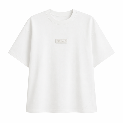 Bomulls T-skjorte til Dame – Løs Passform med Drop Shoulder & Diskré Print