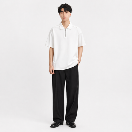 Kraftig Polo T-skjorte til Herre – Half-Zip & 210g Premium Kvalitet