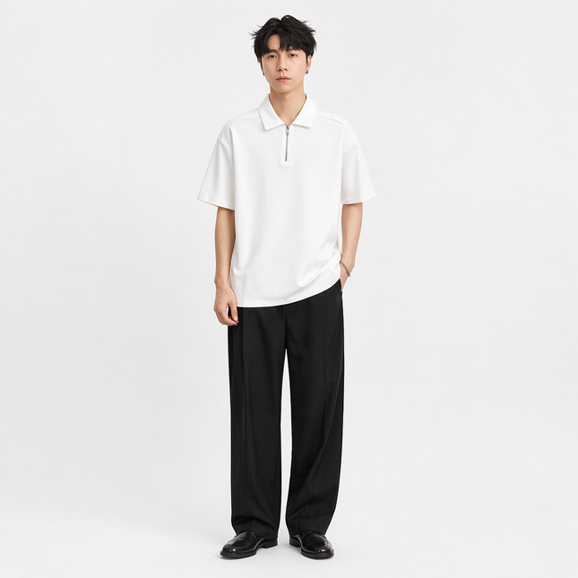 Kraftig Polo T-skjorte til Herre – Half-Zip & 210g Premium Kvalitet