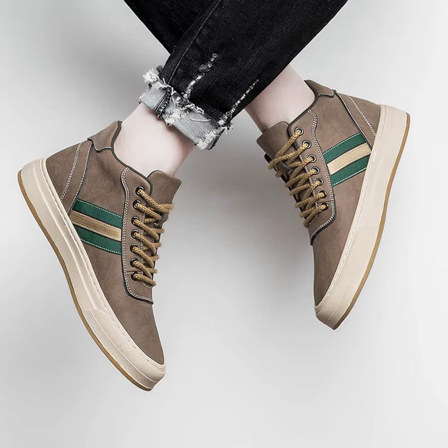 Herresneakers i Ekte Skinn – Øker Høyden med 7 cm | Stilrene Høye Løftesko