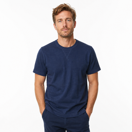 Heavyweight Slub Cotton T-skjorte til Herre – 300g Amekaji Tubular Tee