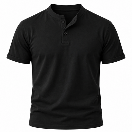 Kortermet Henley T-skjorte for menn med retrostil