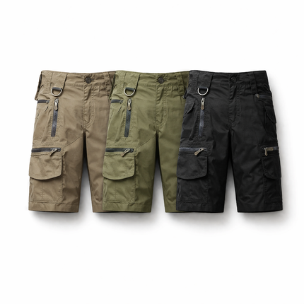 Taktische Herrenshorts mit hoher Taille – Militärstil, Sommer, sportliche Passform