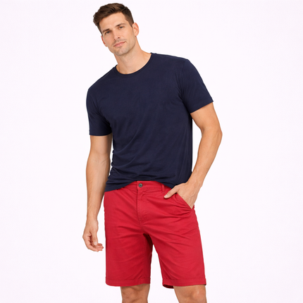 Herreshorts i 100% Bomull – Ensfargede, Komfortable og Stilrene til Sommer, Fritid og Casual Business