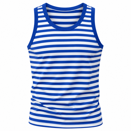 Stripet tanktop for menn med kontrastdetaljer