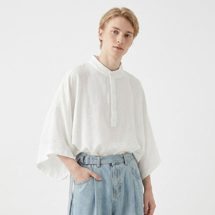 Oversized T-skjorte til Herre – Koreansk Streetwear med Dolman-ermer