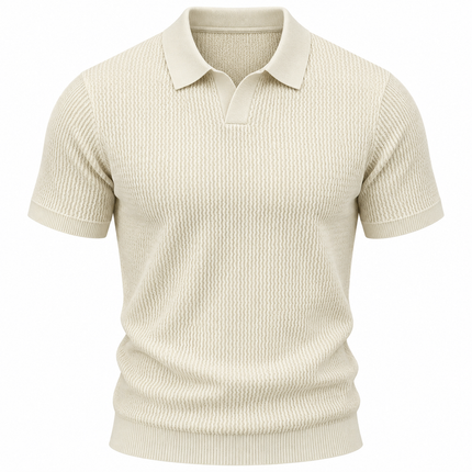 Strikket poloskjorte for menn i ice silk med slim fit