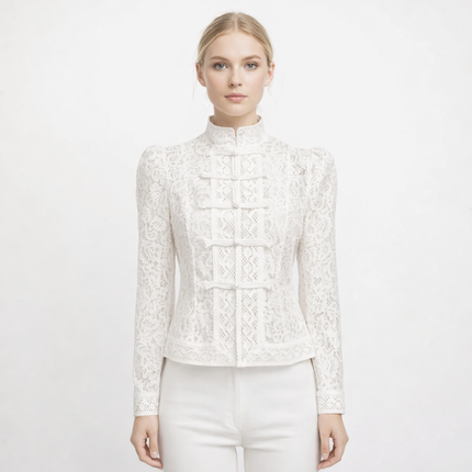 Elegant Blondebluse til Dame – Lett, Gjennomsiktig & Perfekt for Sommeren