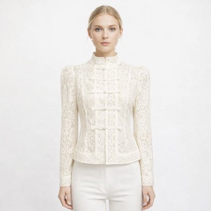 Elegant Blondebluse til Dame – Lett, Gjennomsiktig & Perfekt for Sommeren
