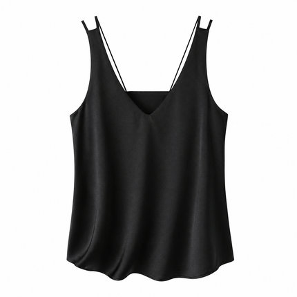 Silke Camisole med Innebygd BH – Satin Singlet med Spagettistropper