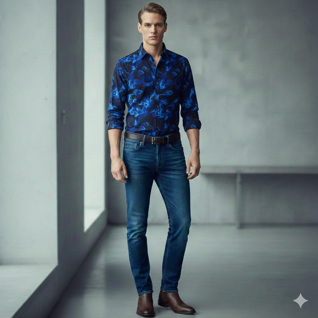 Vinter Skjorte for Menn – Tykk Flanellskjorte med Pelsfôr | Varm, Klassisk Rutete Skjorte til Hverdags og Formell Bruk